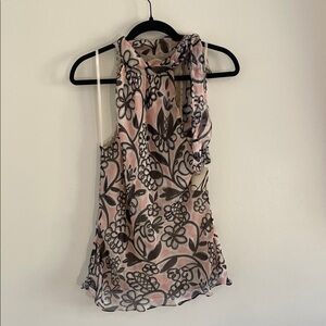 Milly - Silk - Pink and Black Floral Blouse